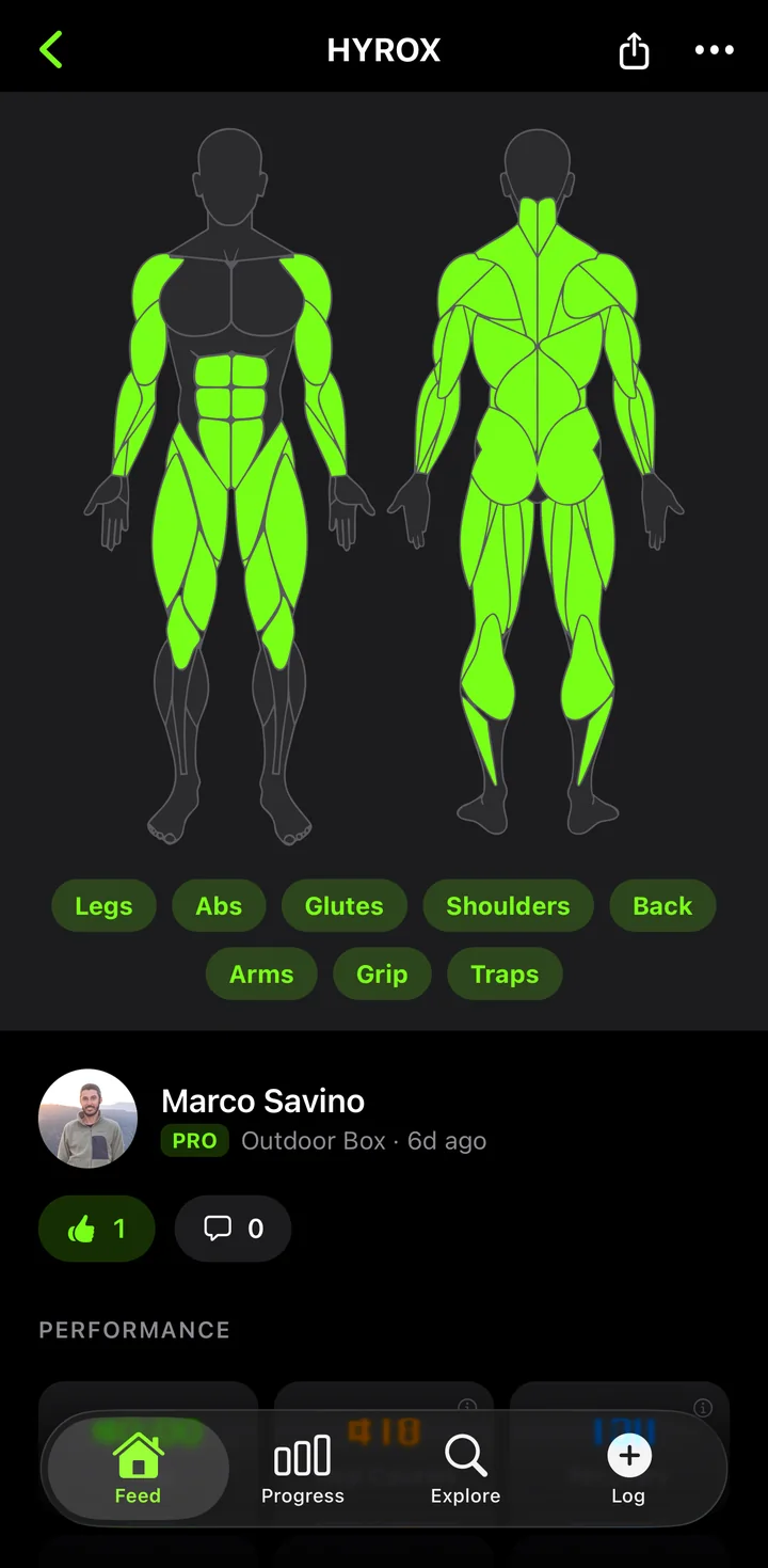 Open the workout